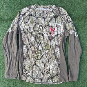 Badlands Pecora lightweight merino crew neck shirt camouflage hunting top size M